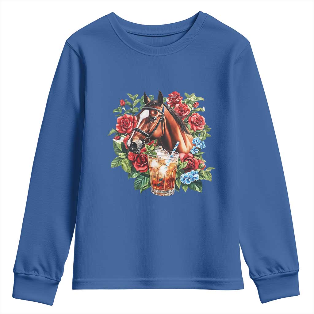 Ky Derby Day Party Youth Sweatshirt Mint Juleps and Roses Horse Racing