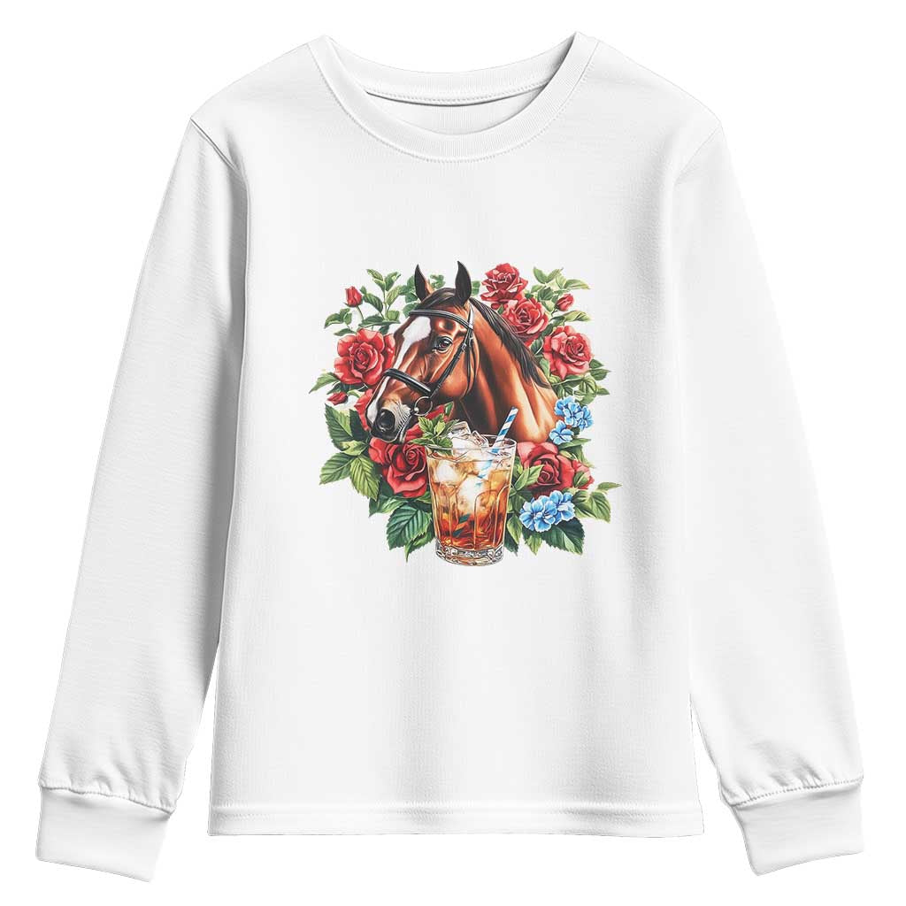 Ky Derby Day Party Youth Sweatshirt Mint Juleps and Roses Horse Racing