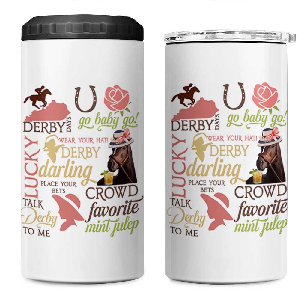Talk Derby To Me 4 in 1 Can Cooler Tumbler Horse Riders Ky Racing Day