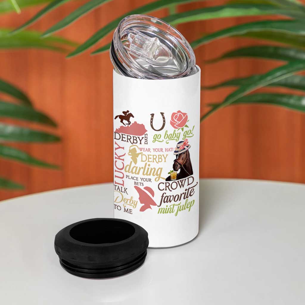 Talk Derby To Me 4 in 1 Can Cooler Tumbler Horse Riders Ky Racing Day