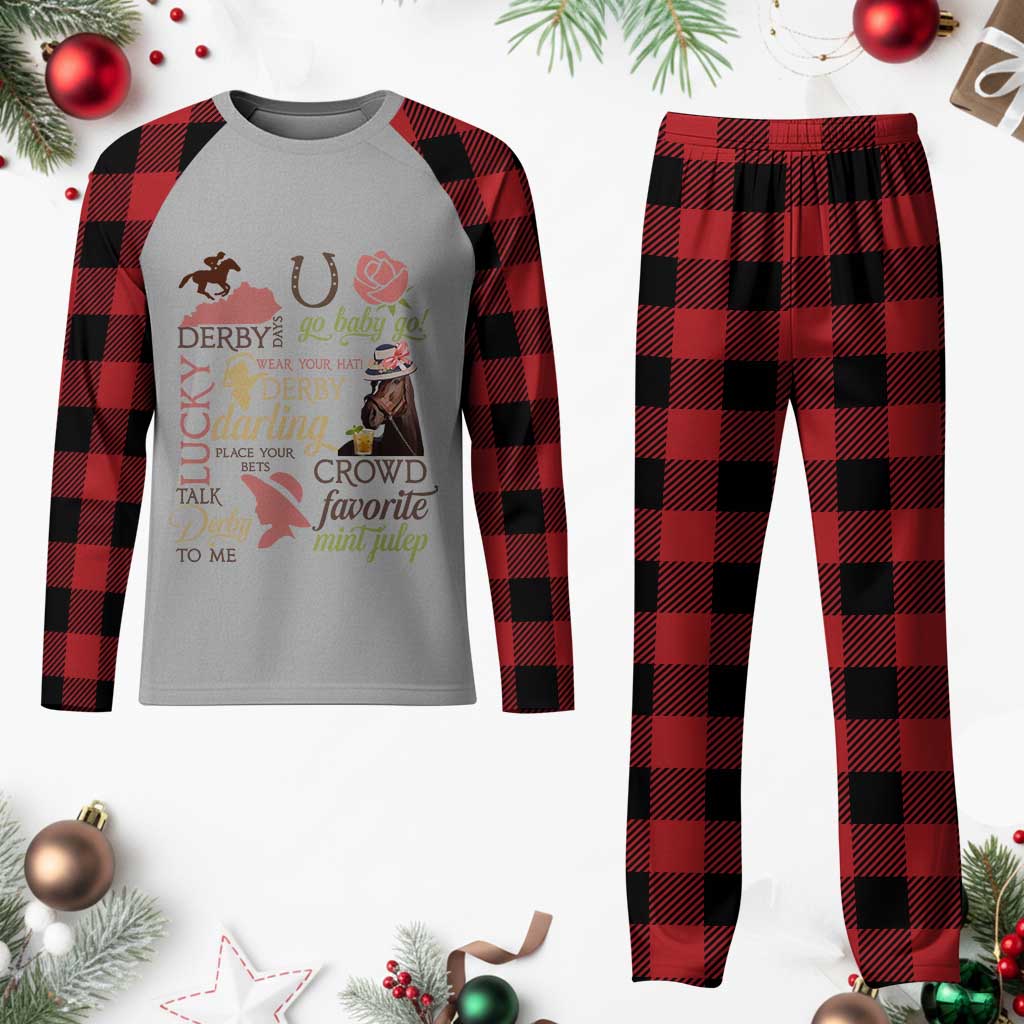 Talk Derby To Me Plaid Pajama Set Horse Riders Ky Racing Day - Wonder Print Shop