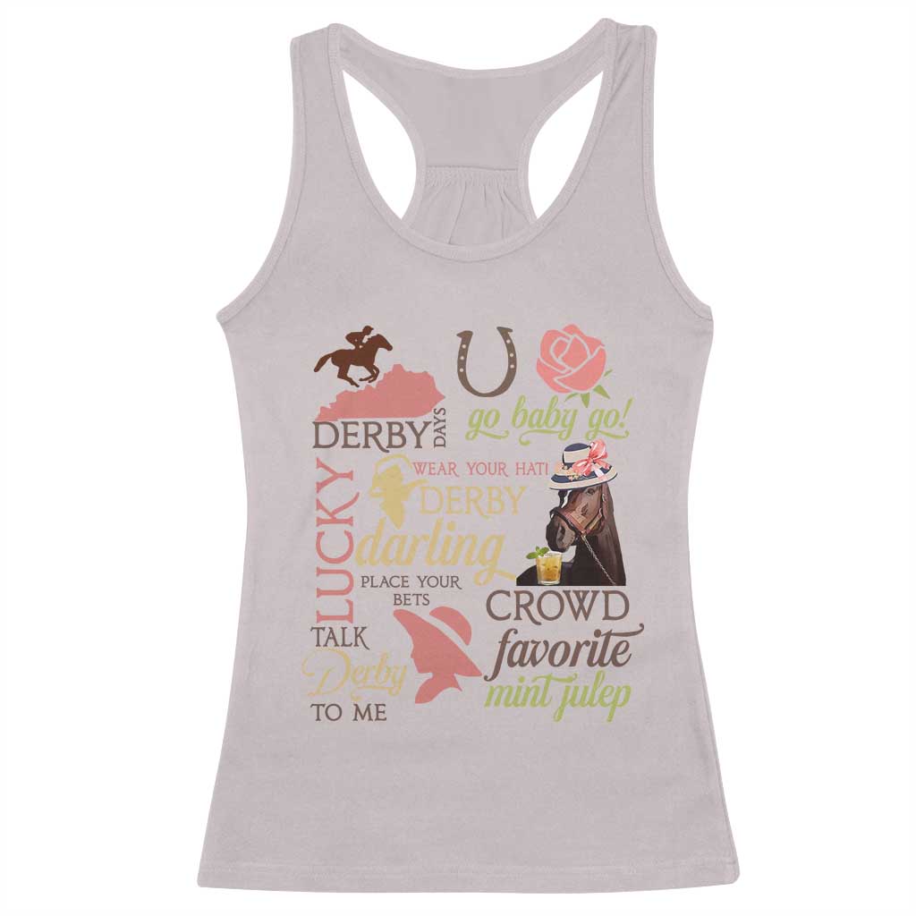 Talk Derby To Me Racerback Tank Top Horse Riders Ky Racing Day