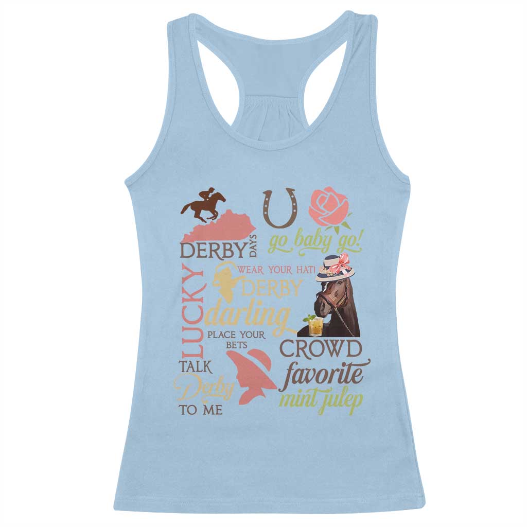 Talk Derby To Me Racerback Tank Top Horse Riders Ky Racing Day
