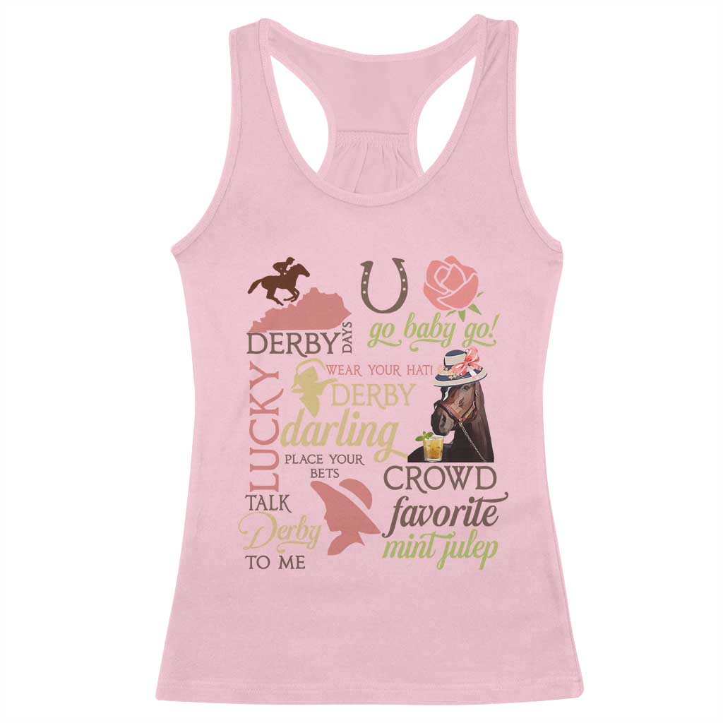 Talk Derby To Me Racerback Tank Top Horse Riders Ky Racing Day