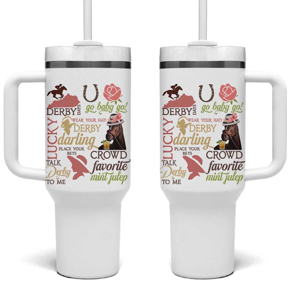 Talk Derby To Me Tumbler With Handle Horse Riders Ky Racing Day