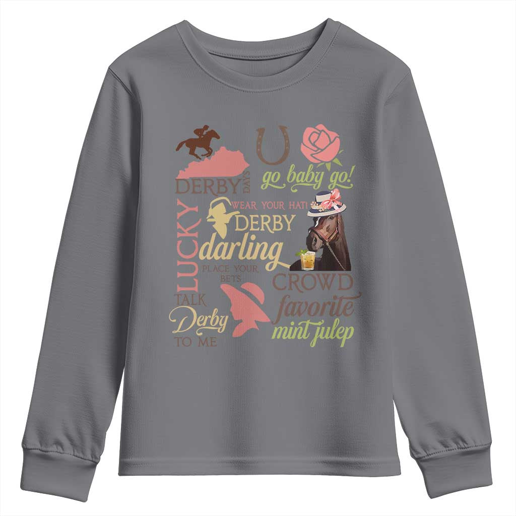 Talk Derby To Me Youth Sweatshirt Horse Riders Ky Racing Day