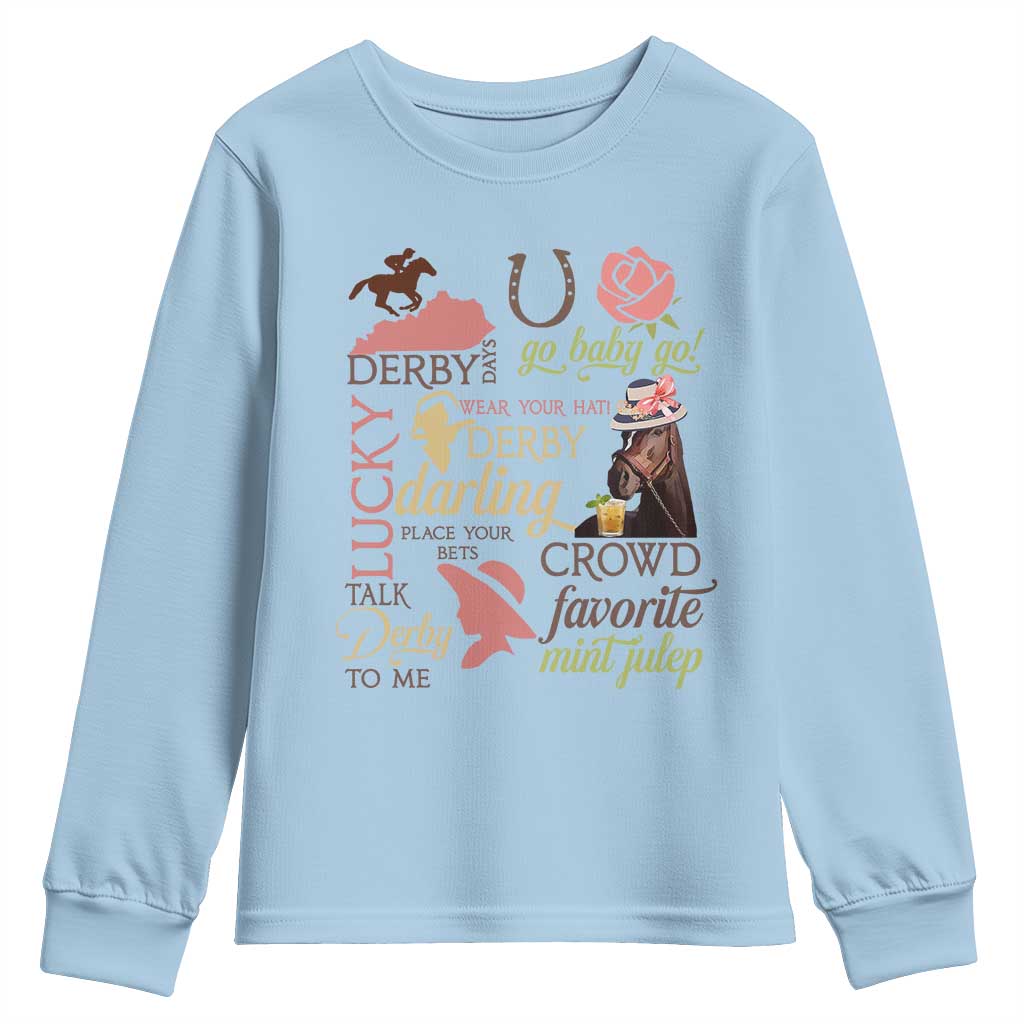 Talk Derby To Me Youth Sweatshirt Horse Riders Ky Racing Day