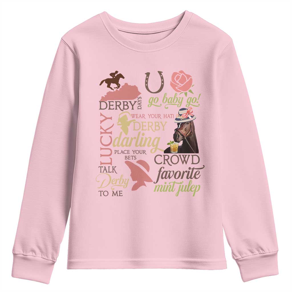 Talk Derby To Me Youth Sweatshirt Horse Riders Ky Racing Day