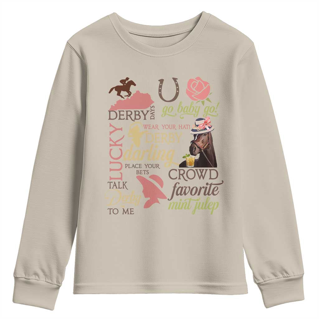 Talk Derby To Me Youth Sweatshirt Horse Riders Ky Racing Day