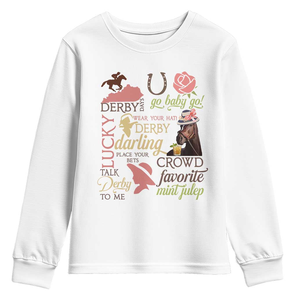 Talk Derby To Me Youth Sweatshirt Horse Riders Ky Racing Day