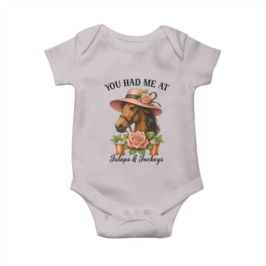 Funny Ky Derby Horse Racing Baby Onesie You Had Me At Juleps and Jockeys