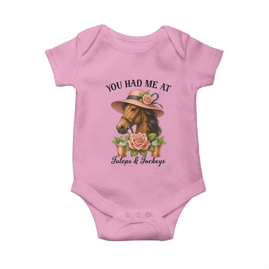 Funny Ky Derby Horse Racing Baby Onesie You Had Me At Juleps and Jockeys