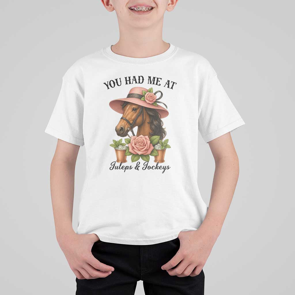 Funny Ky Derby Horse Racing T Shirt For Kid You Had Me At Juleps and Jockeys