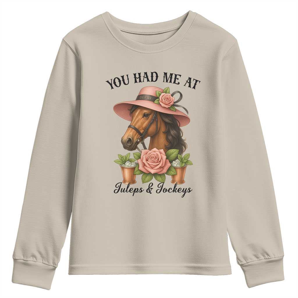 Funny Ky Derby Horse Racing Youth Sweatshirt You Had Me At Juleps and Jockeys