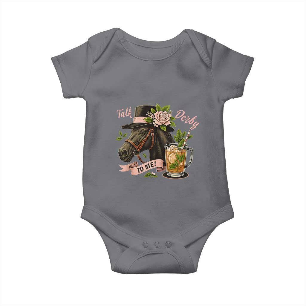 Talk Derby To Me Baby Onesie Ky Horse Racing Mint Julep and Roses