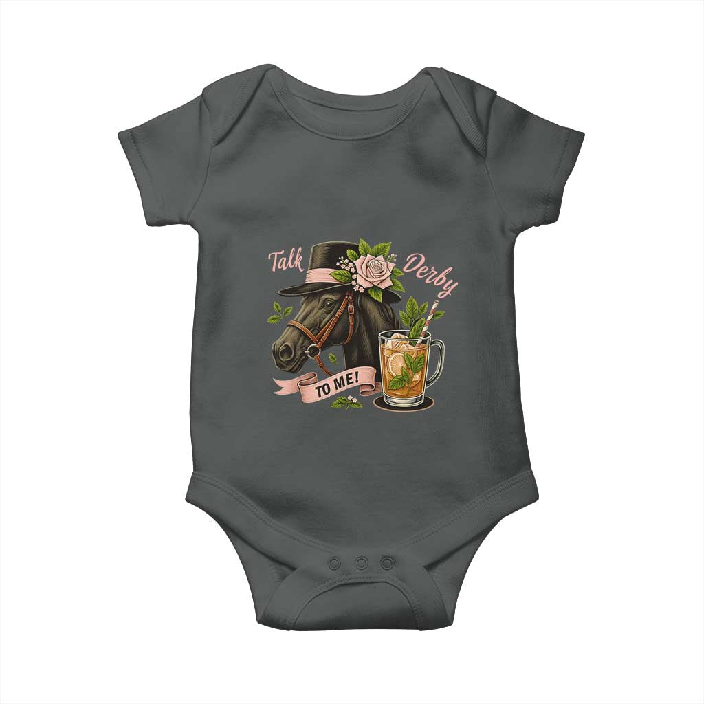 Talk Derby To Me Baby Onesie Ky Horse Racing Mint Julep and Roses