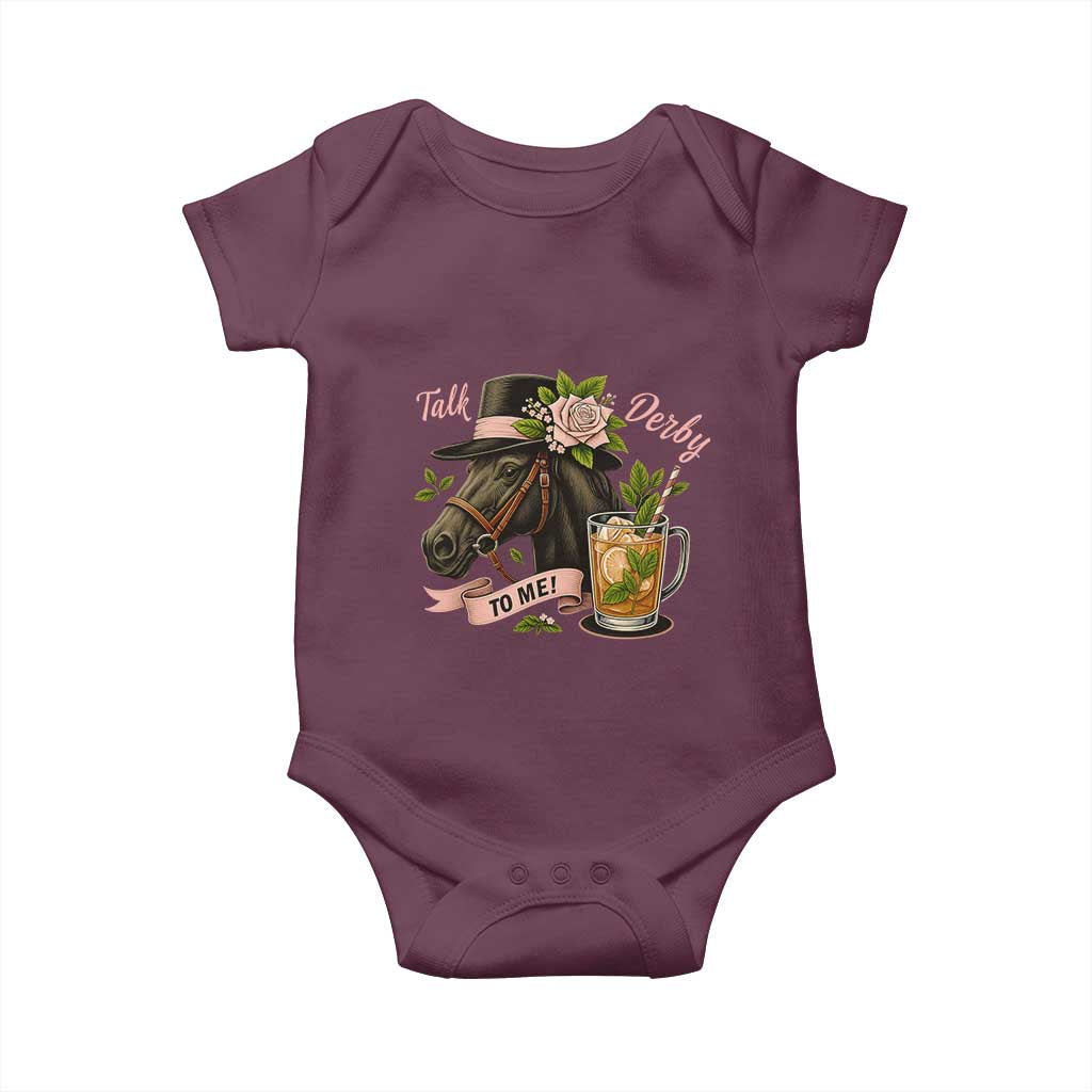 Talk Derby To Me Baby Onesie Ky Horse Racing Mint Julep and Roses