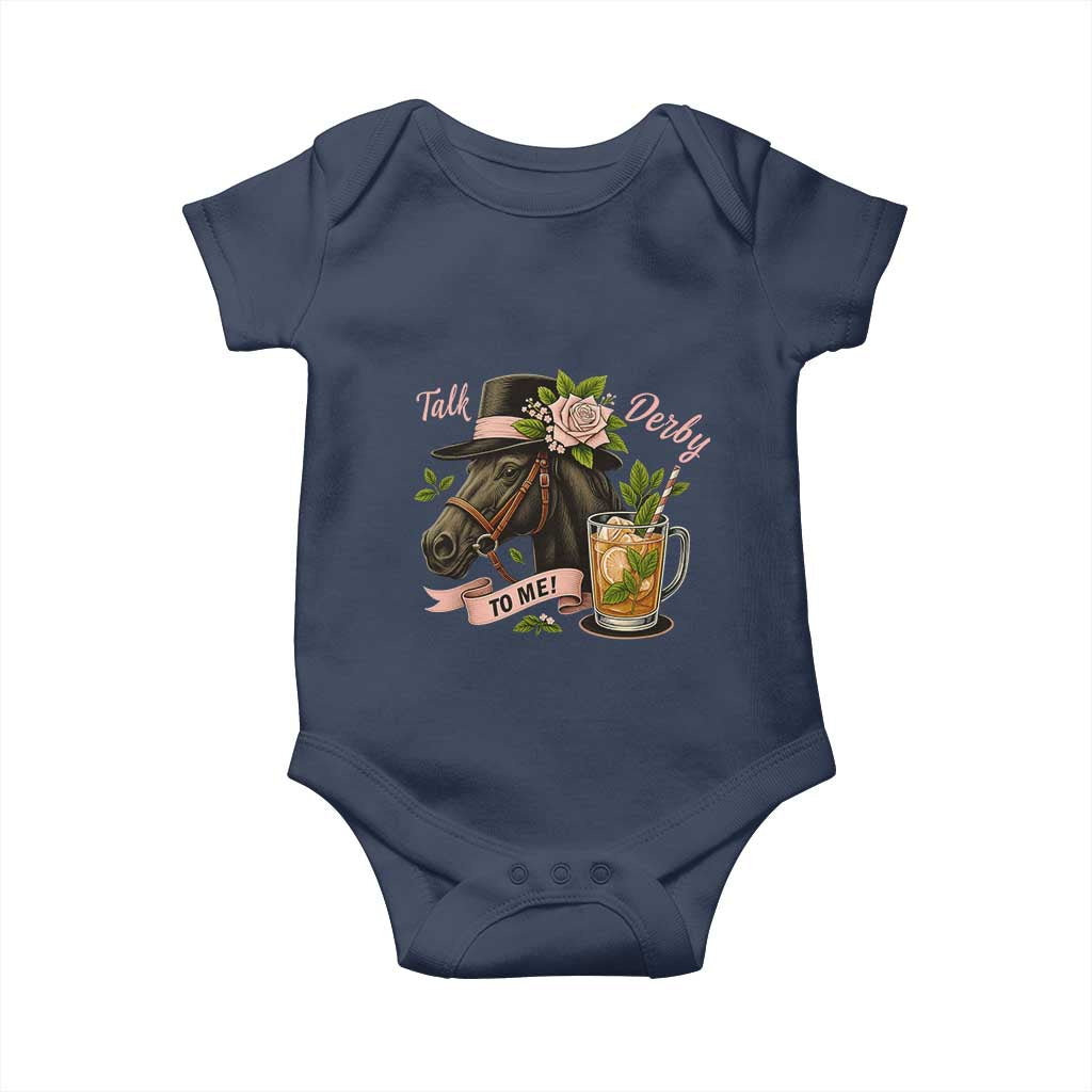Talk Derby To Me Baby Onesie Ky Horse Racing Mint Julep and Roses