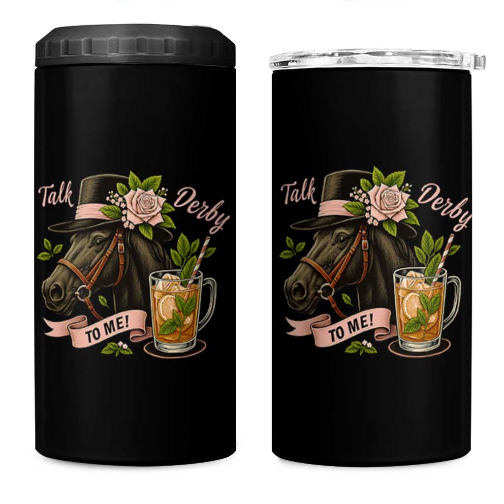 Talk Derby To Me 4 in 1 Can Cooler Tumbler Ky Horse Racing Mint Julep and Roses