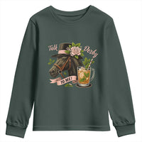 Talk Derby To Me Youth Sweatshirt Ky Horse Racing Mint Julep and Roses
