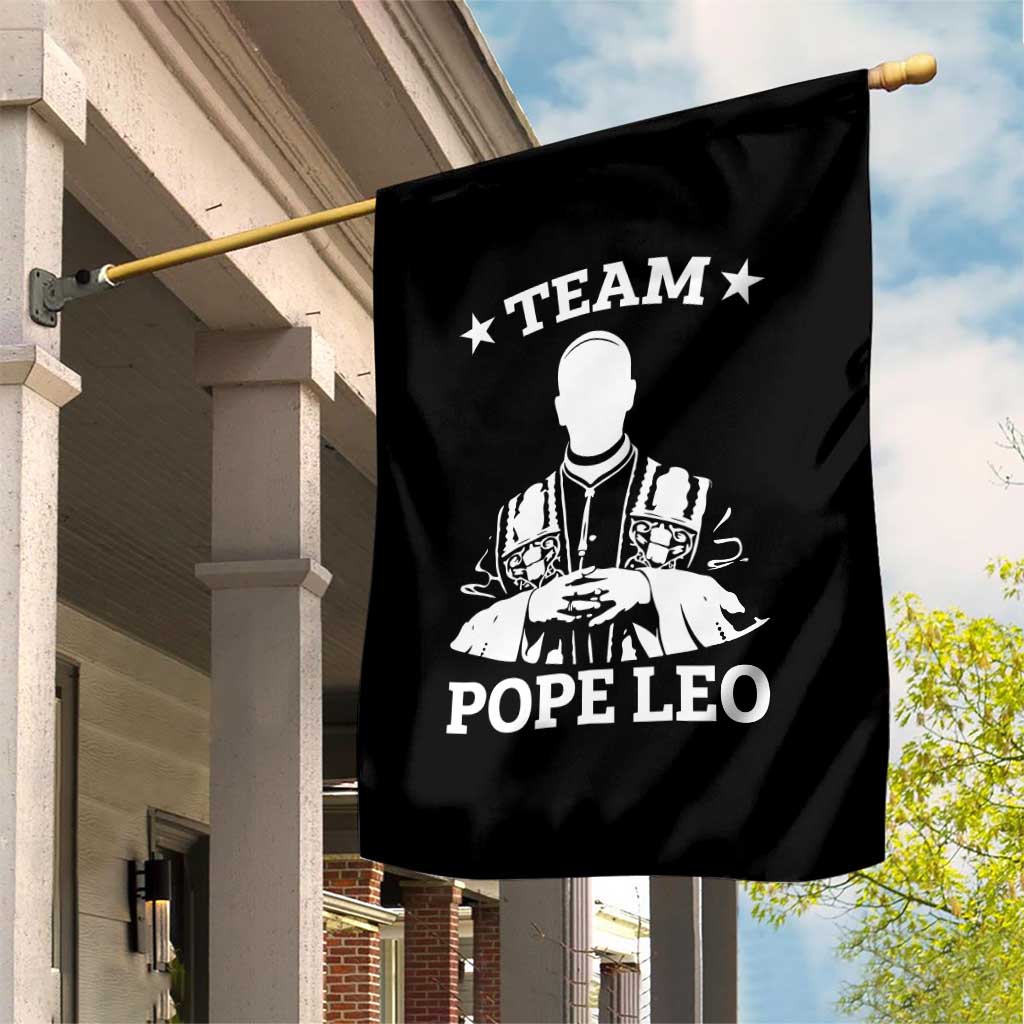 Team Pope Leo XIV Garden Flag Vintage Catholic Faith Historical Religious Support