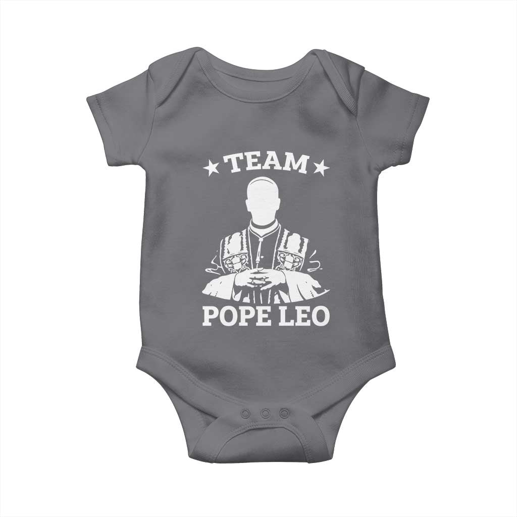 Team Pope Leo XIV Baby Onesie Vintage Catholic Faith Historical Religious Support