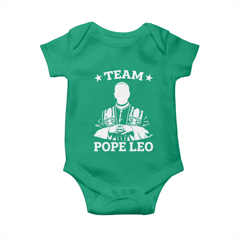 Team Pope Leo XIV Baby Onesie Vintage Catholic Faith Historical Religious Support