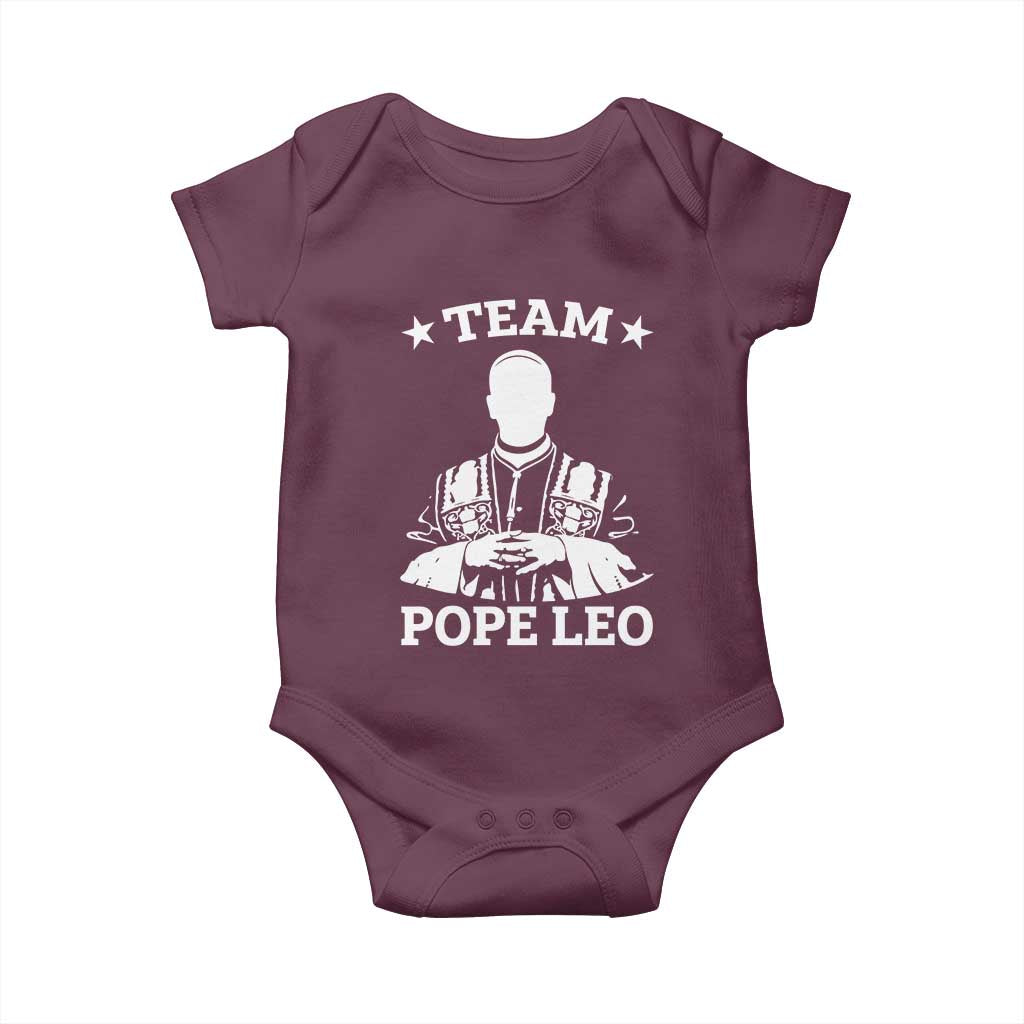 Team Pope Leo XIV Baby Onesie Vintage Catholic Faith Historical Religious Support