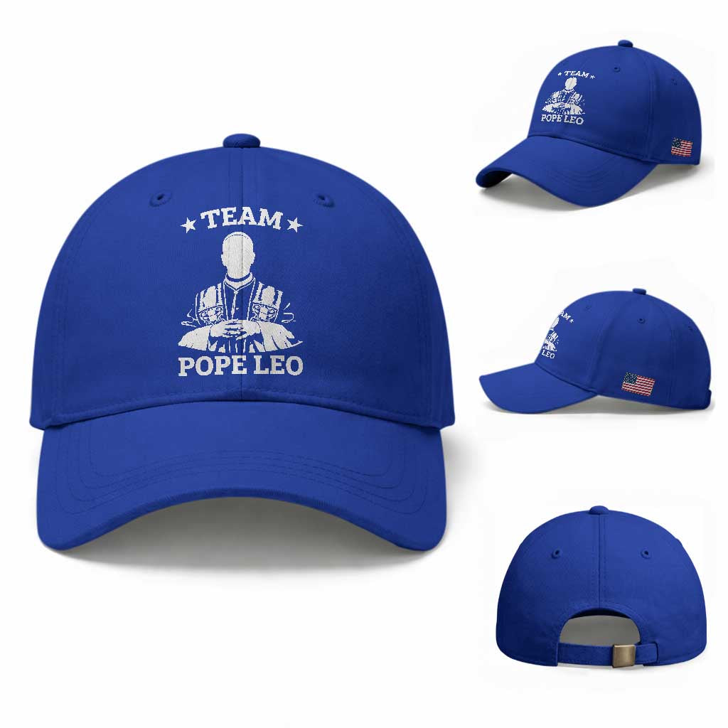 Team Pope Leo XIV Baseball Cap Vintage Catholic Faith Historical Religious Support