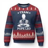 Team Pope Leo XIV Ugly Christmas Sweater Vintage Catholic Faith Historical Religious Support