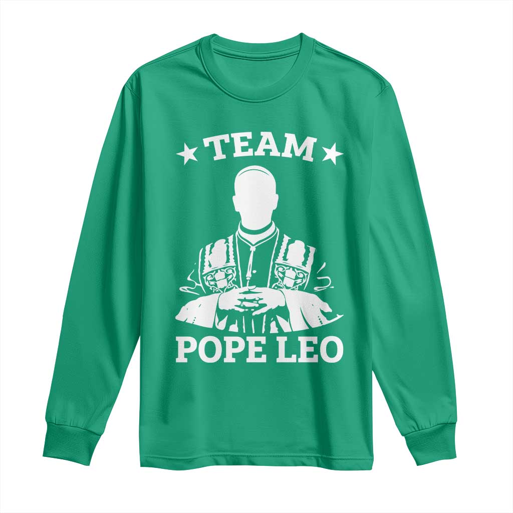 Team Pope Leo XIV Long Sleeve Shirt Vintage Catholic Faith Historical Religious Support