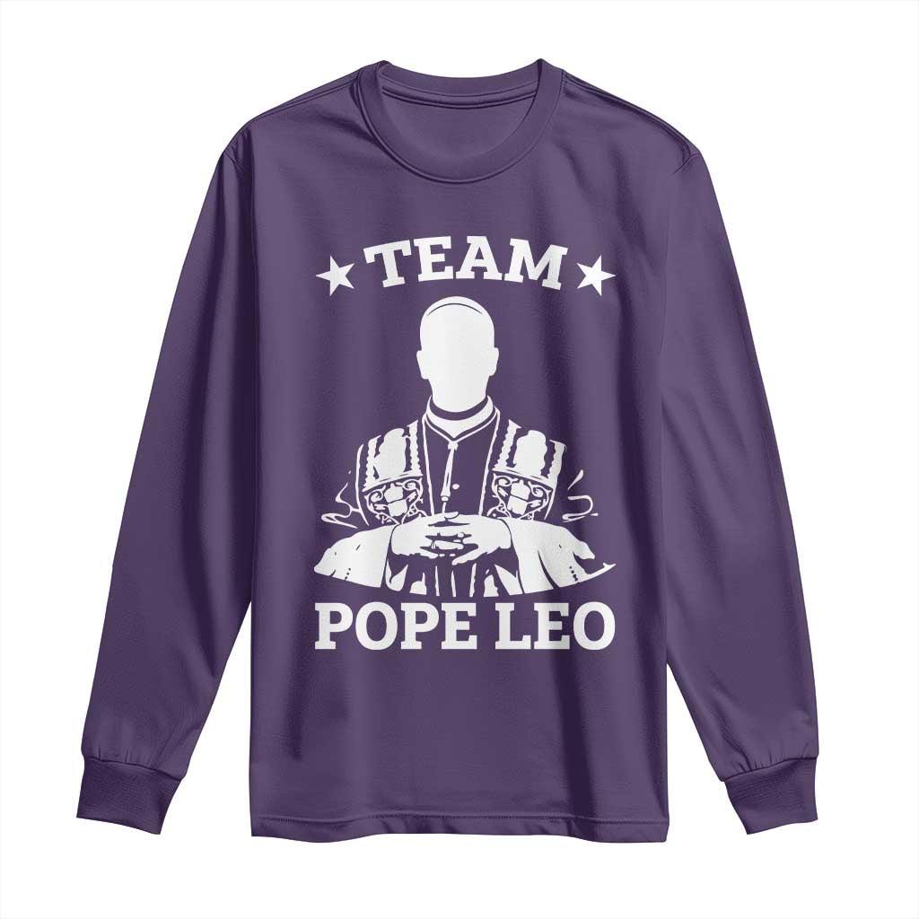 Team Pope Leo XIV Long Sleeve Shirt Vintage Catholic Faith Historical Religious Support