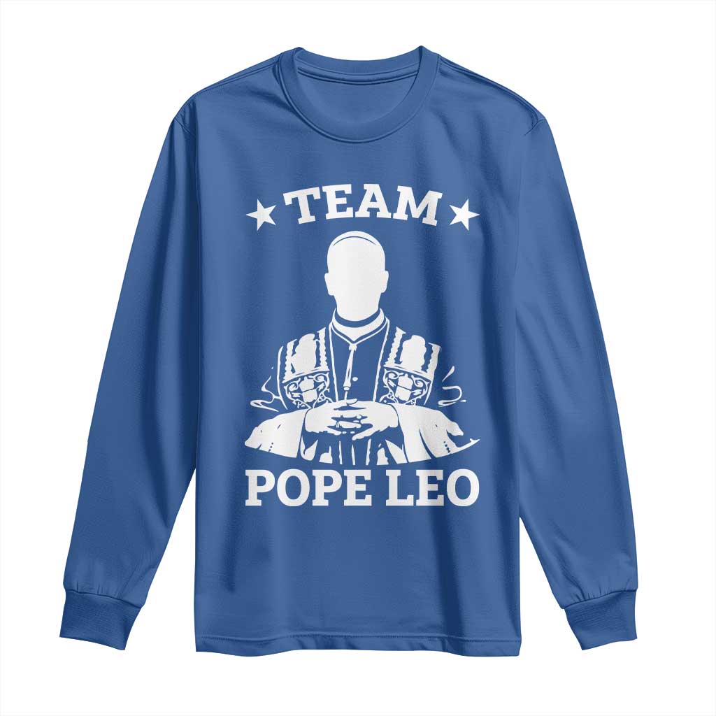 Team Pope Leo XIV Long Sleeve Shirt Vintage Catholic Faith Historical Religious Support