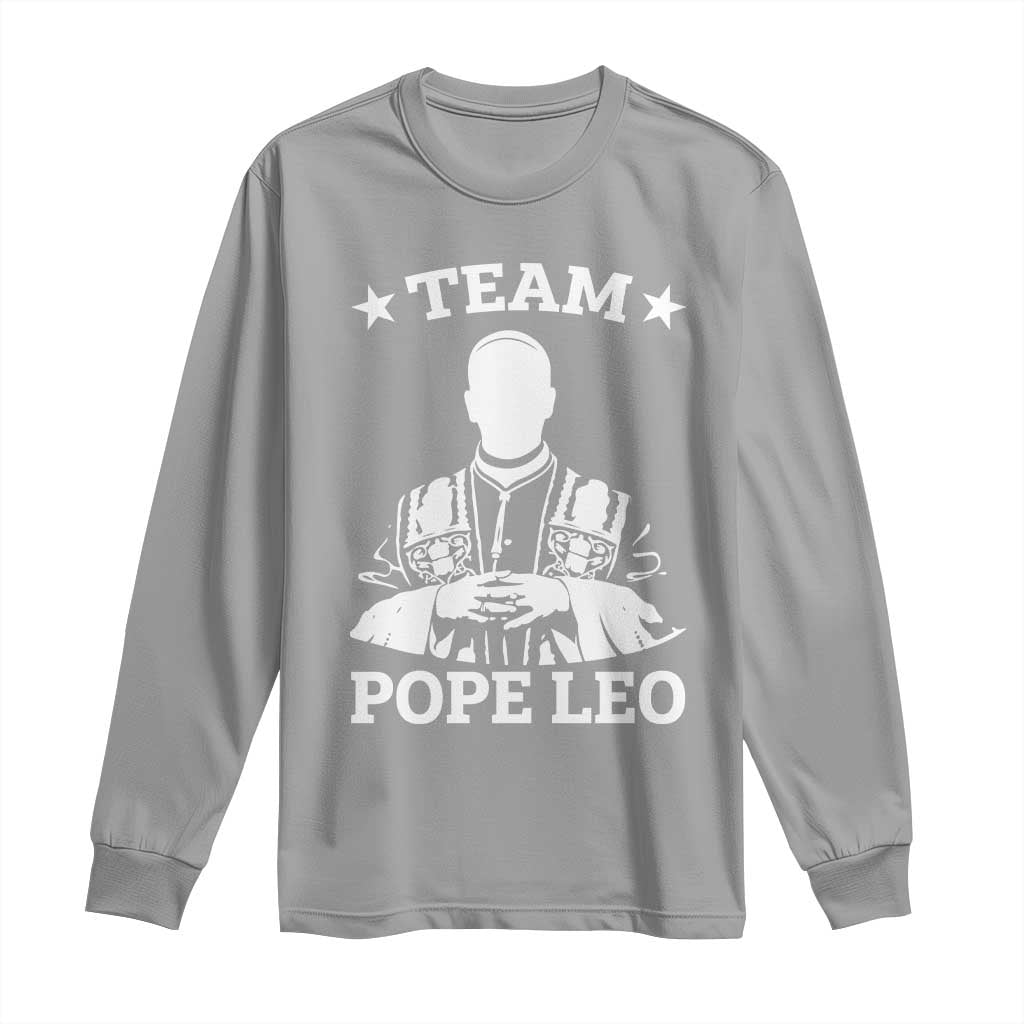 Team Pope Leo XIV Long Sleeve Shirt Vintage Catholic Faith Historical Religious Support