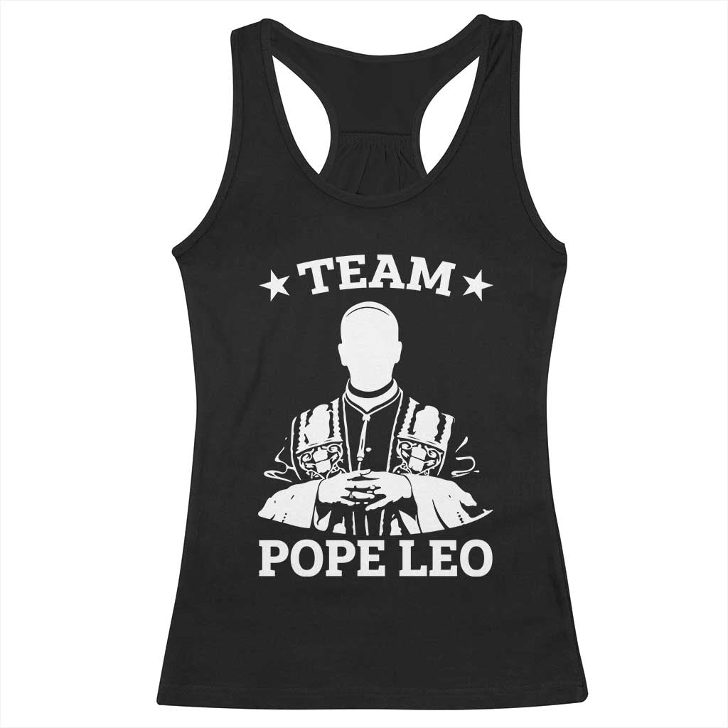 Team Pope Leo XIV Racerback Tank Top Vintage Catholic Faith Historical Religious Support