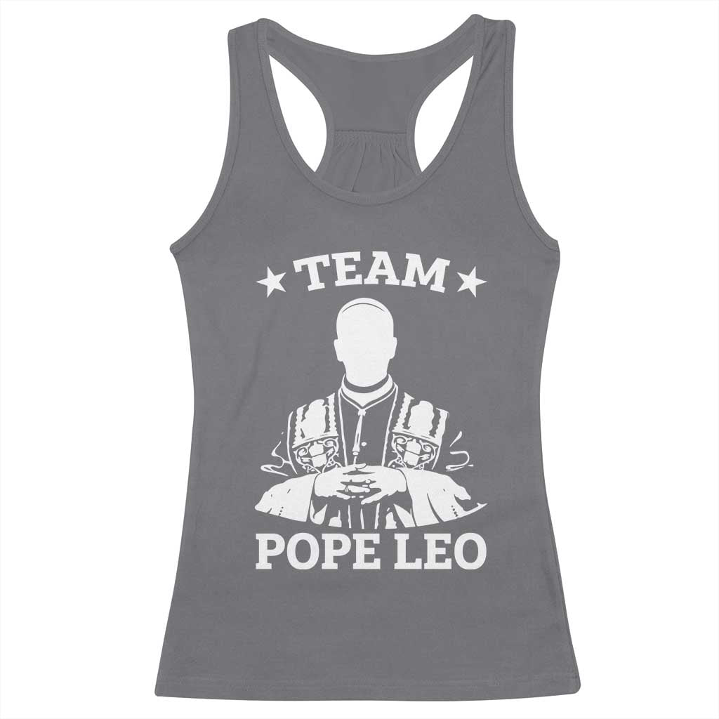 Team Pope Leo XIV Racerback Tank Top Vintage Catholic Faith Historical Religious Support