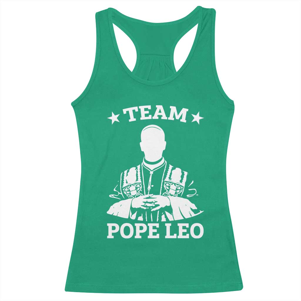Team Pope Leo XIV Racerback Tank Top Vintage Catholic Faith Historical Religious Support