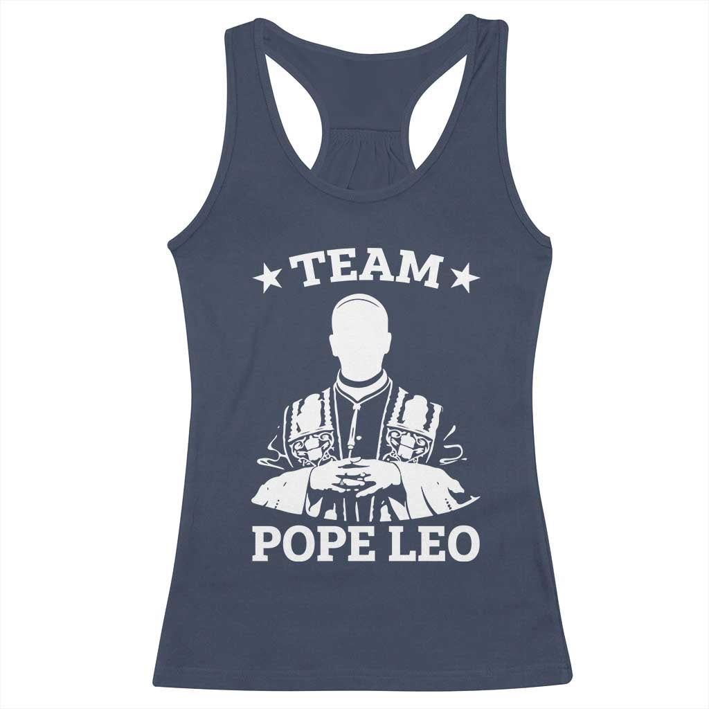 Team Pope Leo XIV Racerback Tank Top Vintage Catholic Faith Historical Religious Support