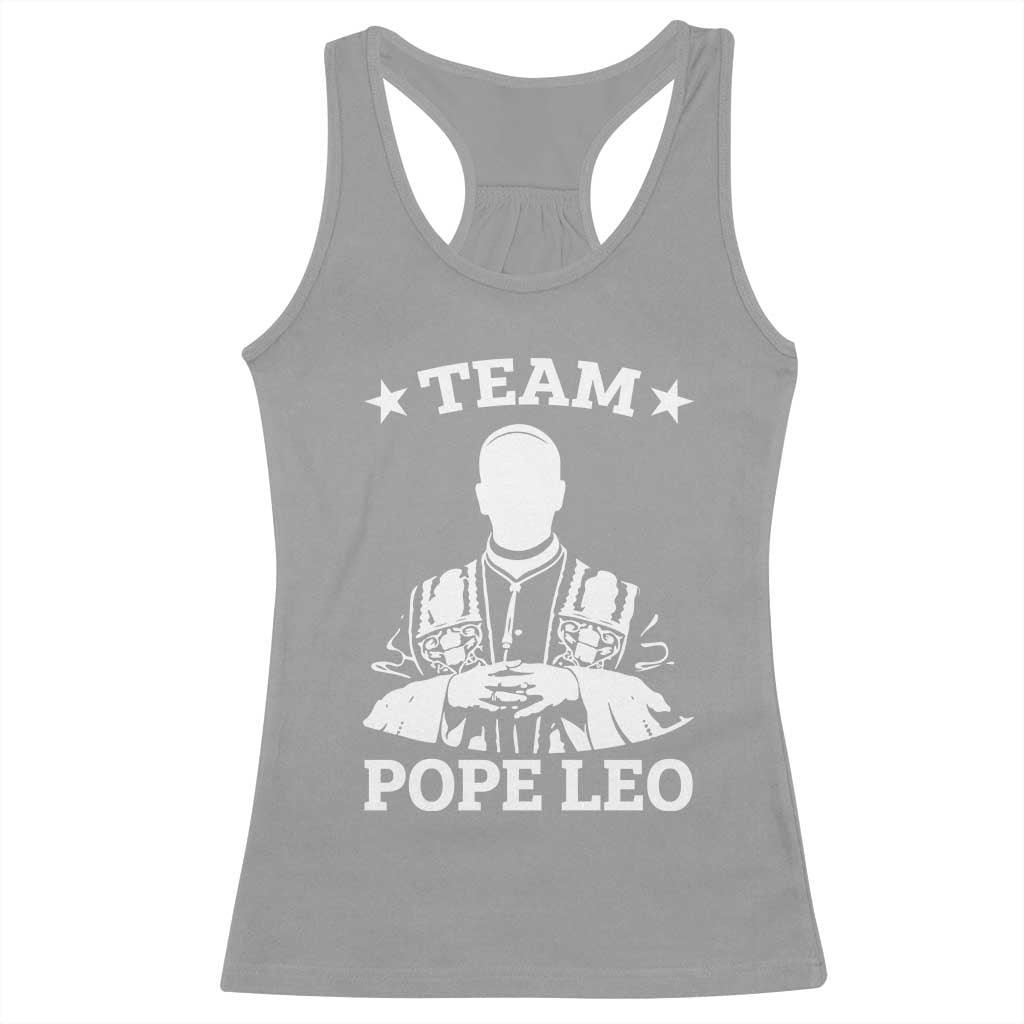 Team Pope Leo XIV Racerback Tank Top Vintage Catholic Faith Historical Religious Support
