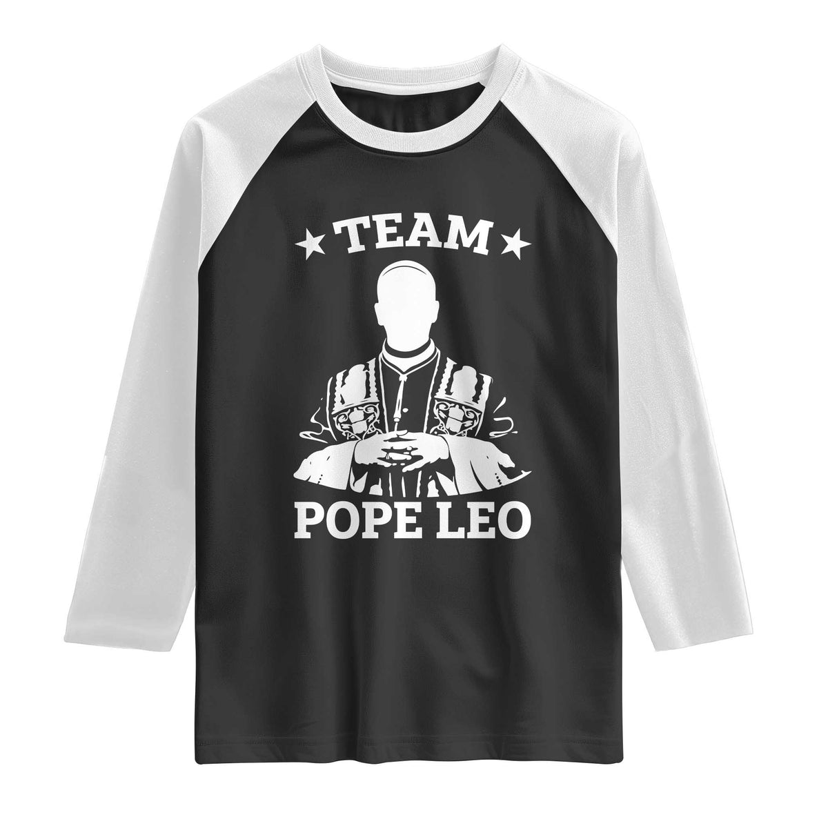 Team Pope Leo XIV Raglan Shirt Vintage Catholic Faith Historical Religious Support
