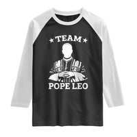 Team Pope Leo XIV Raglan Shirt Vintage Catholic Faith Historical Religious Support