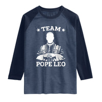 Team Pope Leo XIV Raglan Shirt Vintage Catholic Faith Historical Religious Support