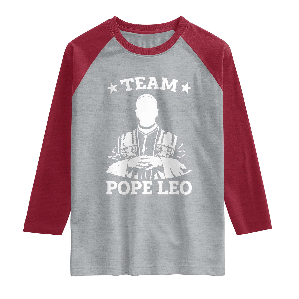 Team Pope Leo XIV Raglan Shirt Vintage Catholic Faith Historical Religious Support