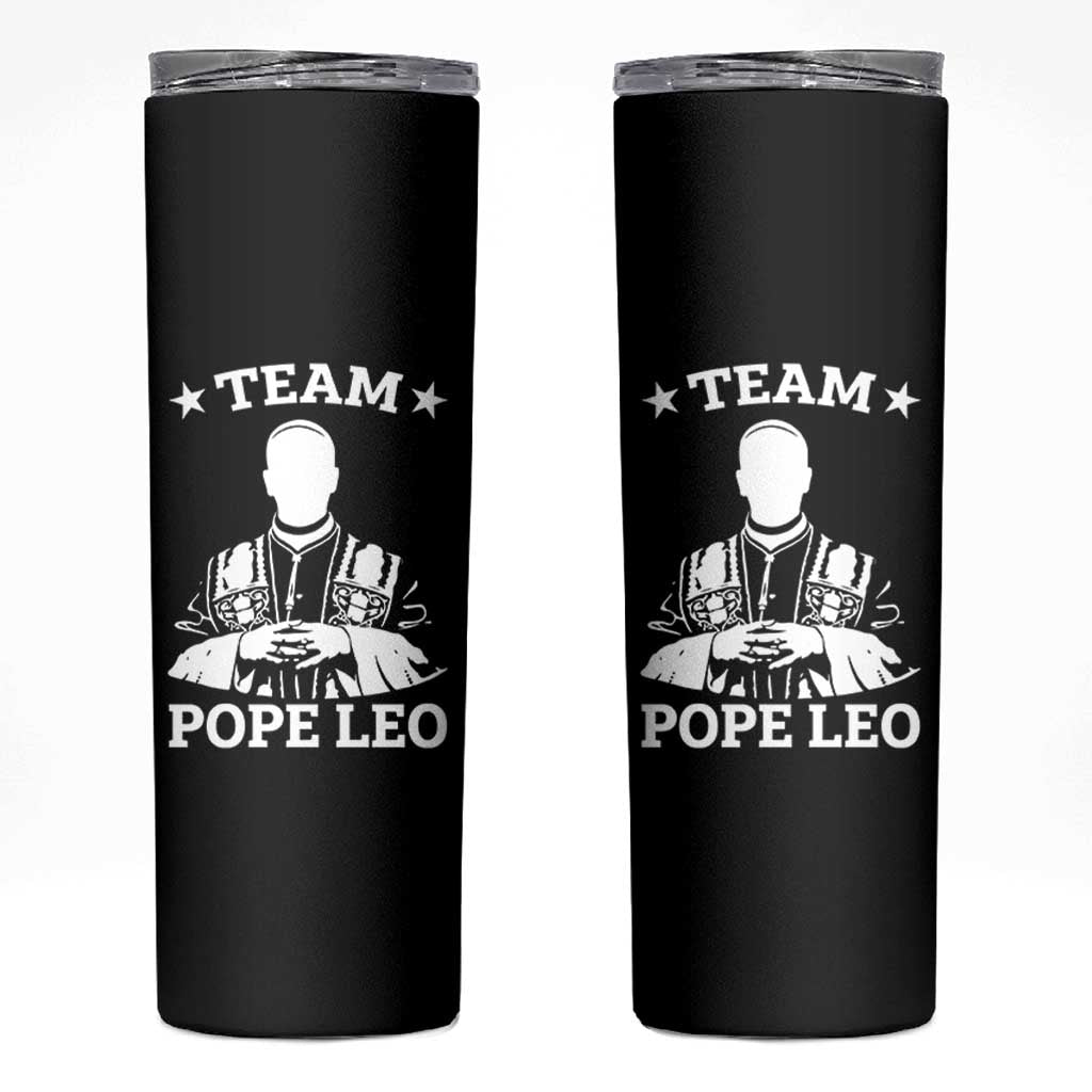 Team Pope Leo XIV Skinny Tumbler Vintage Catholic Faith Historical Religious Support