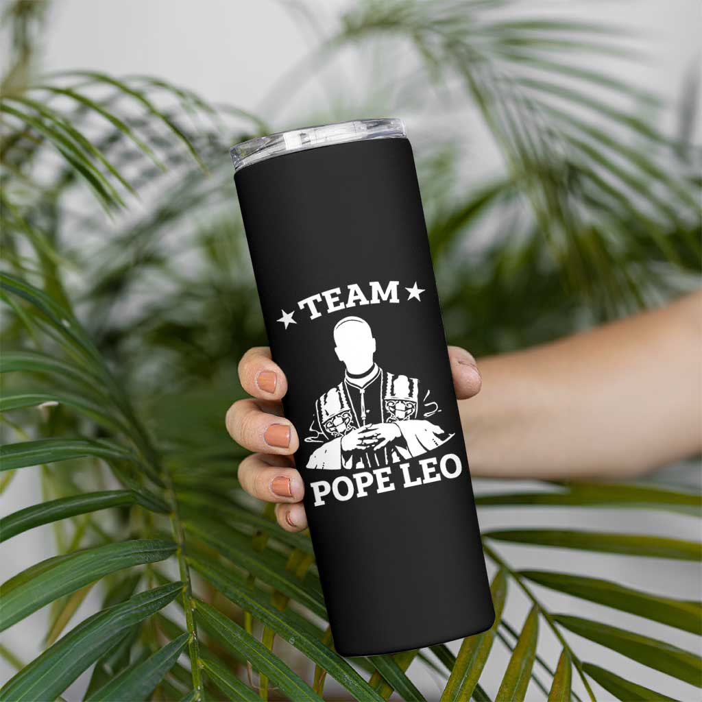 Team Pope Leo XIV Skinny Tumbler Vintage Catholic Faith Historical Religious Support