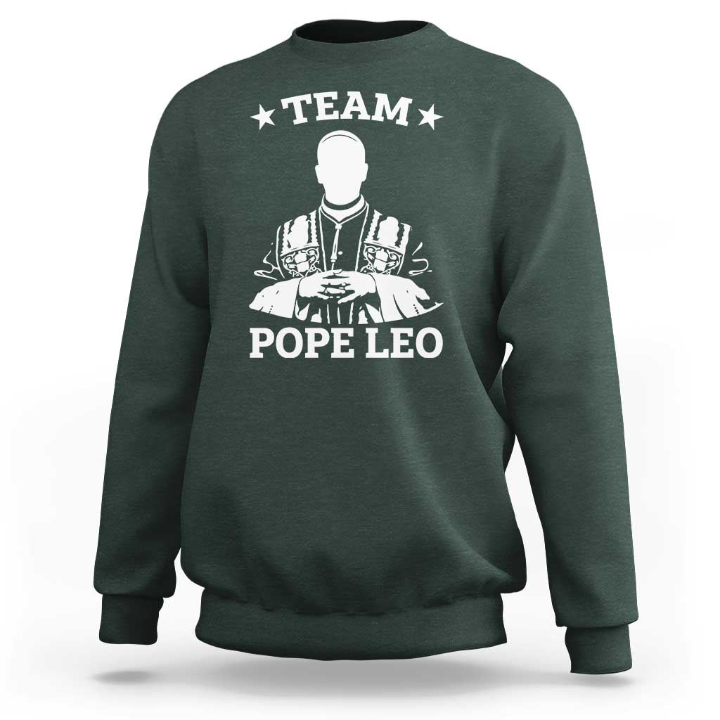 Team Pope Leo XIV Sweatshirt Vintage Catholic Faith Historical Religious Support