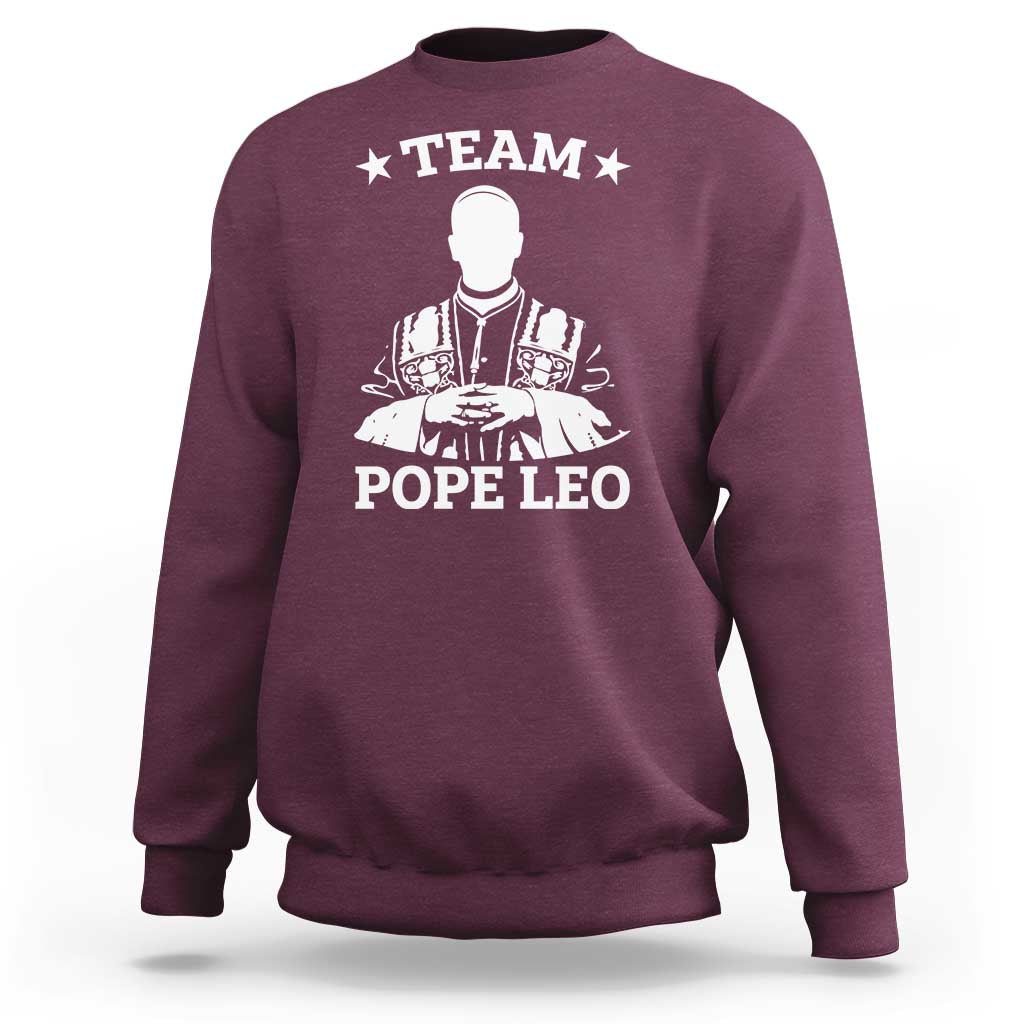 Team Pope Leo XIV Sweatshirt Vintage Catholic Faith Historical Religious Support