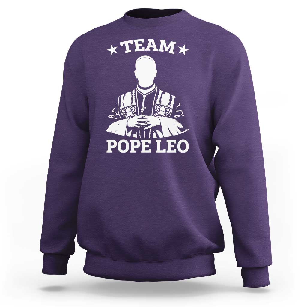 Team Pope Leo XIV Sweatshirt Vintage Catholic Faith Historical Religious Support