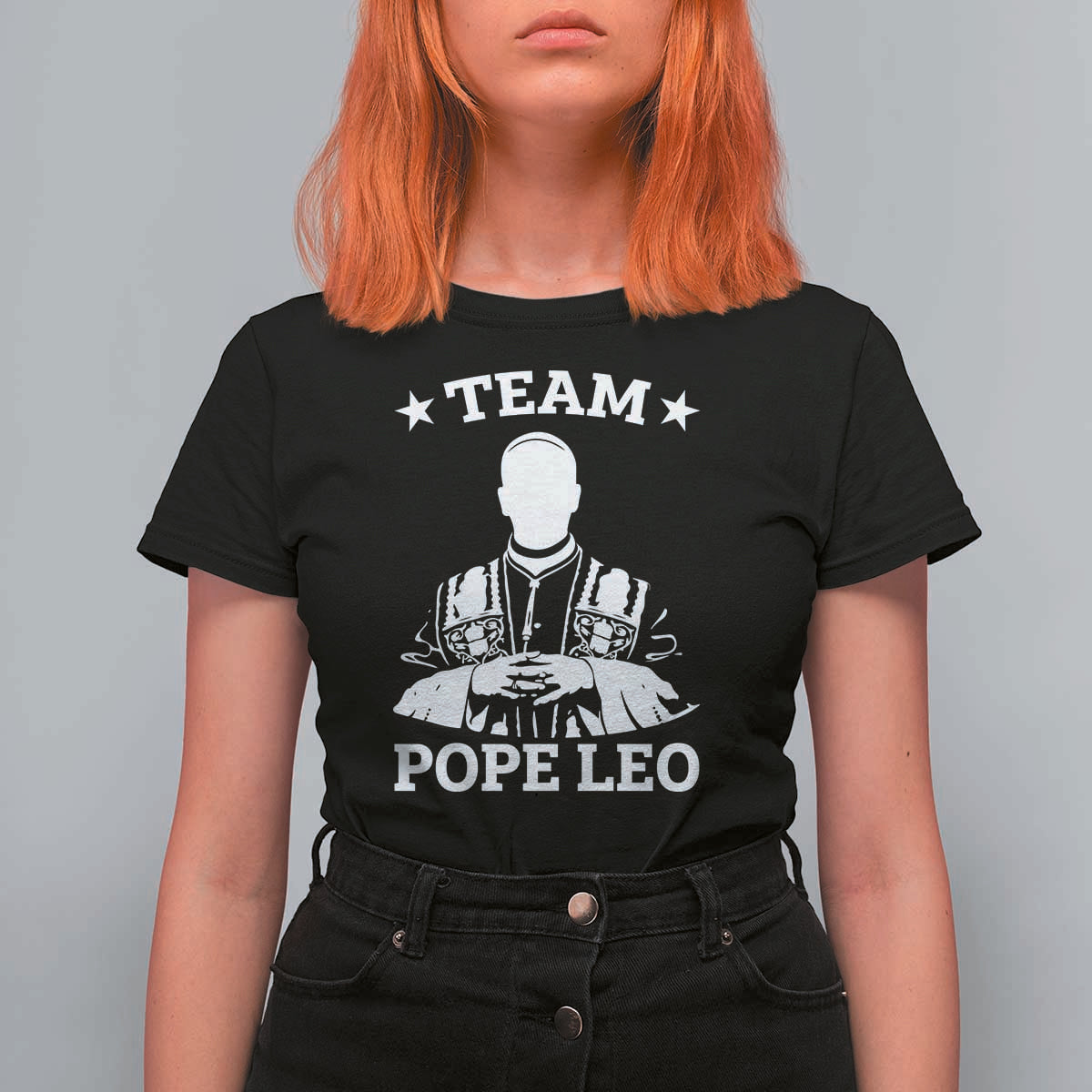 Team Pope Leo XIV T Shirt For Women Vintage Catholic Faith Historical Religious Support