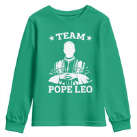 Team Pope Leo XIV Youth Sweatshirt Vintage Catholic Faith Historical Religious Support